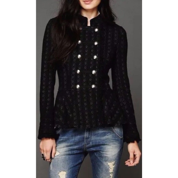 Free People Jackets & Blazers - Free People Women’s Size 12 Stretch Knit Military Peplum Jacket